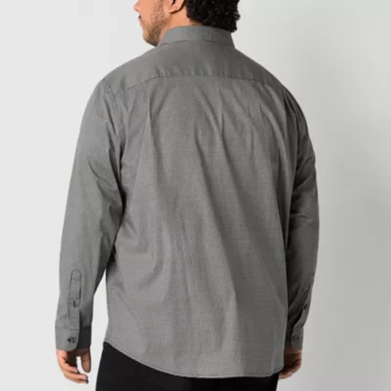 Shaquille O'Neal XLG Mens Long Sleeve Classic Fit Big and Tall Button-Down Shirt