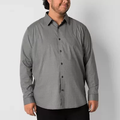 Shaquille O'Neal XLG Mens Long Sleeve Classic Fit Big and Tall Button-Down Shirt