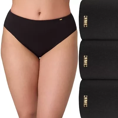 Bali Cotton Womens 3 Pack Multi-Pack High Cut Panty