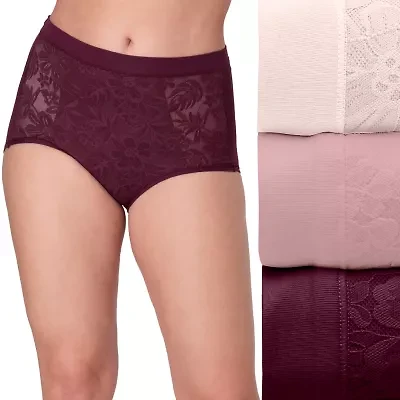 Bali Breathe Womens 3 Pack Brief Panty Dfclb3