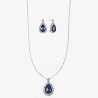 Monet Jewelry Pendant Necklace And Drop Earring Womens Blue 2-pc. Jewelry Set