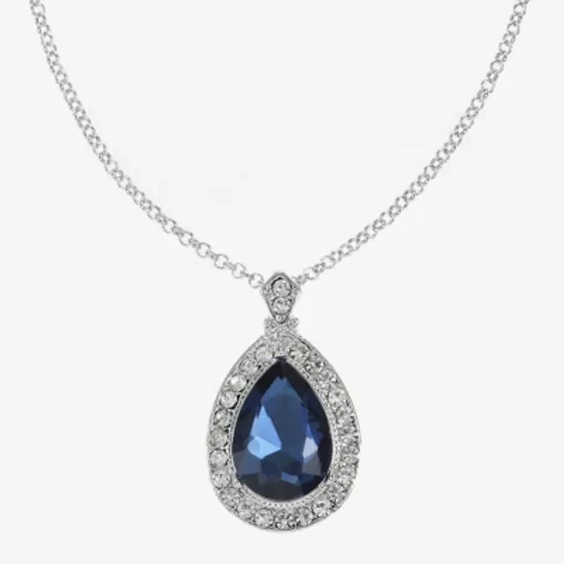 Monet Jewelry Pendant Necklace And Drop Earring Womens Blue 2-pc. Jewelry Set