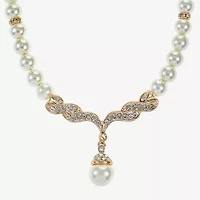 Monet Jewelry Y Necklace And Drop Earring Womens Simulated Pearl Hypoallergenic 2-pc. Jewelry Set