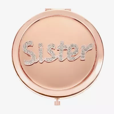 Monet Jewelry Rose Tone Sister Rose Tone Mirrored Compact Mirror