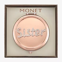 Monet Jewelry Rose Tone Sister Rose Tone Mirrored Compact Mirror