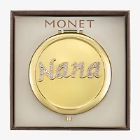 Monet Jewelry Gold Tone Nana Gold Tone Mirrored Compact Mirror