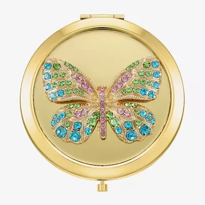 Monet Jewelry Gold Tone Butterfly Compact Mirror