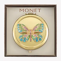 Monet Jewelry Gold Tone Butterfly Compact Mirror