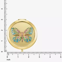 Monet Jewelry Gold Tone Butterfly Compact Mirror