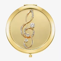 Monet Jewelry Music Note Gold Tone Compact Mirror