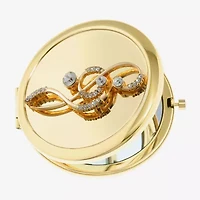 Monet Jewelry Music Note Gold Tone Compact Mirror