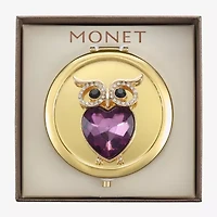 Monet Jewelry Owl Gold Tone Compact Mirror