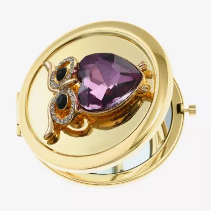 Monet Jewelry Owl Gold Tone Compact Mirror
