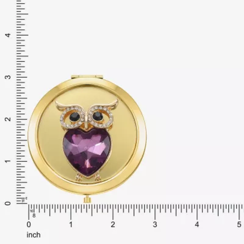 Monet Jewelry Owl Gold Tone Compact Mirror