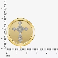 Monet Jewelry Gold Tone Cross Compact Mirror
