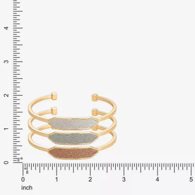 Monet Jewelry Gold Tone Womens Multi Color Cuff Bracelet