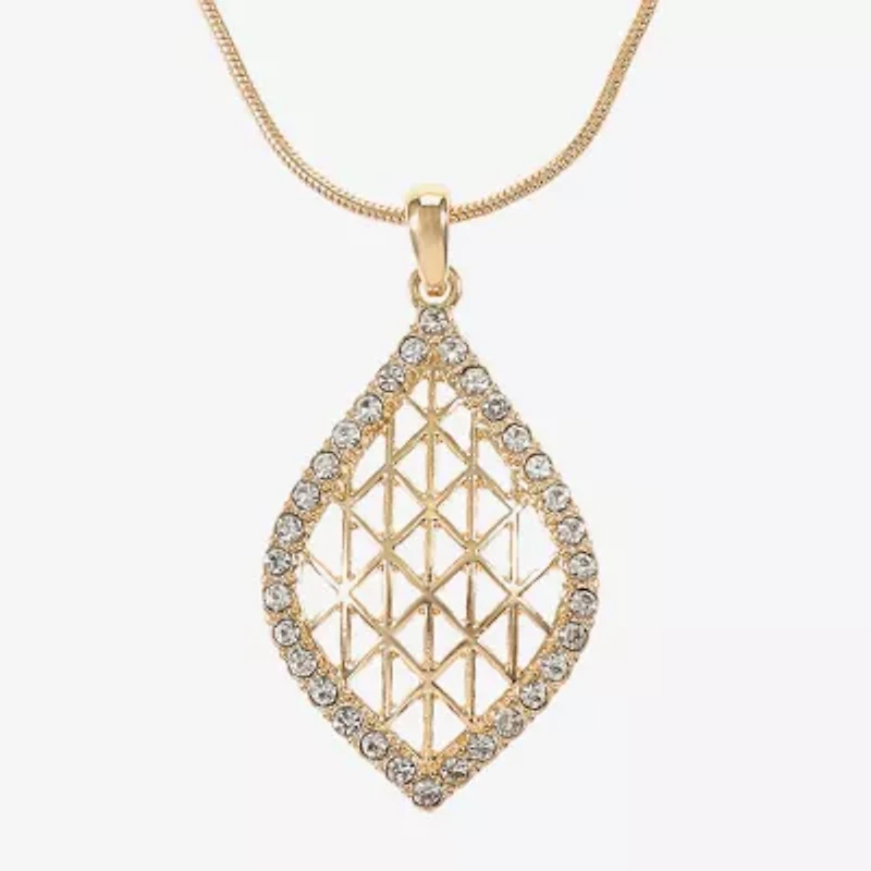 Monet Jewelry Openwork Pendant Necklace And Drop Earring Womens Glass 2-pc. Set