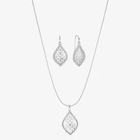 Monet Jewelry Openwork Pendant Necklace And Drop Earring Womens Glass 2-pc. Set
