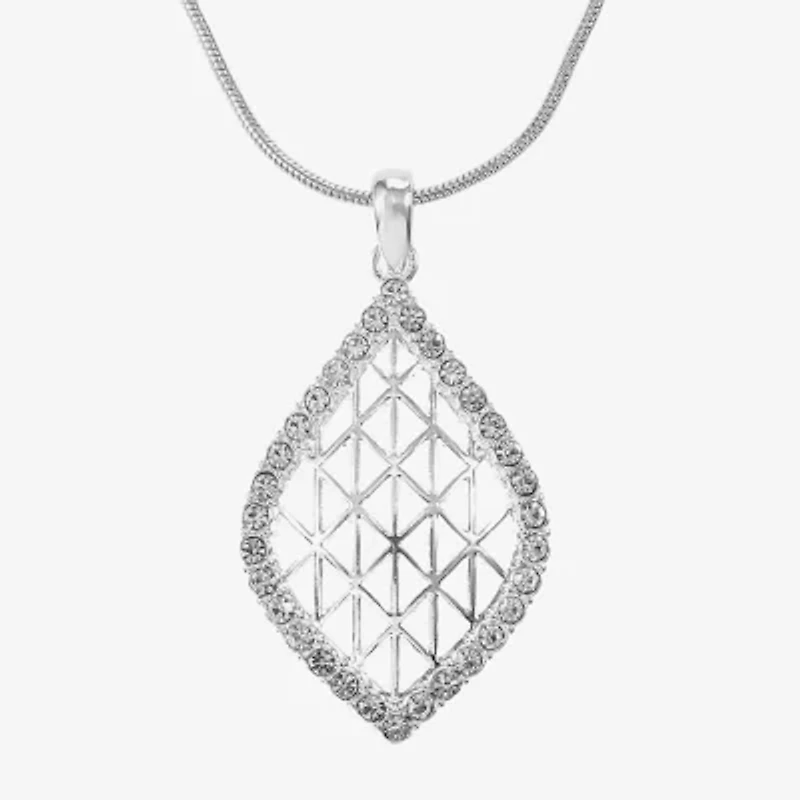 Monet Jewelry Openwork Pendant Necklace And Drop Earring Womens Glass 2-pc. Set