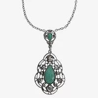 Monet Jewelry Pendant Necklace And Drop Earring Womens Blue 2-pc. Jewelry Set