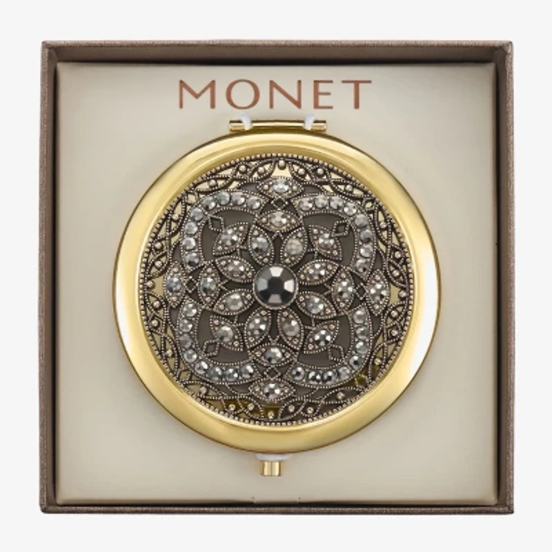 Monet Jewelry Gold Tone Compact Mirror