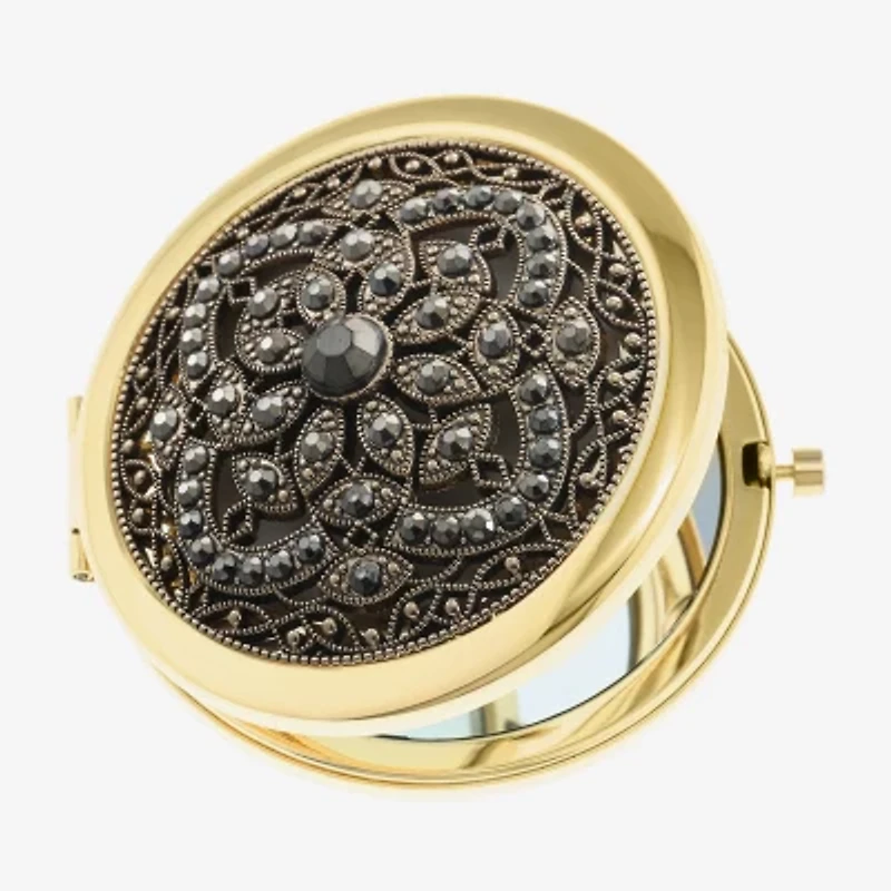 Monet Jewelry Gold Tone Compact Mirror