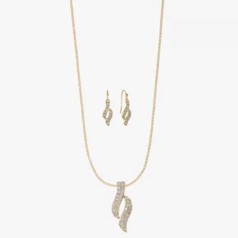 Monet Jewelry Twist Pendant Necklace And Drop Earring Womens Glass 2-pc. Jewelry Set