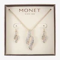 Monet Jewelry Twist Pendant Necklace And Drop Earring Womens Glass 2-pc. Jewelry Set