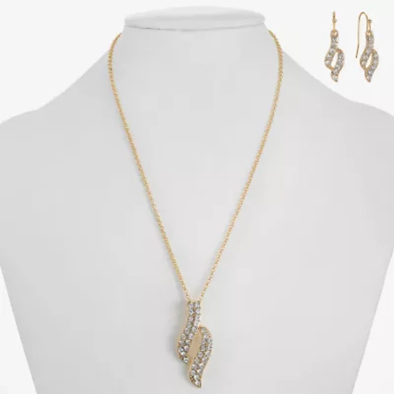 Monet Jewelry Twist Pendant Necklace And Drop Earring Womens Glass 2-pc. Jewelry Set