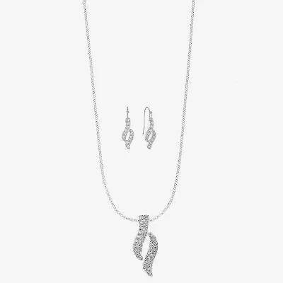 Monet Jewelry Twist Pendant Necklace And Drop Earring Womens Glass 2-pc. Jewelry Set