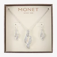 Monet Jewelry Twist Pendant Necklace And Drop Earring Womens Glass 2-pc. Jewelry Set