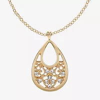 Monet Jewelry Gold Tone Pendant Necklace And Drop Earring Womens Glass 2-pc. Jewelry Set