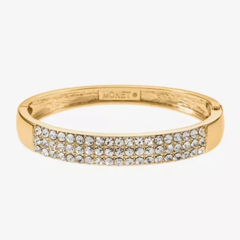 Monet Jewelry Gold Tone Womens Glass Bangle Bracelet
