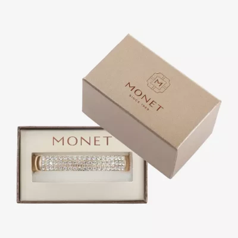 Monet Jewelry Gold Tone Womens Glass Bangle Bracelet
