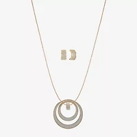 Monet Jewelry Two Tone Pendant Necklace And Huggie Earring Womens 2-pc. Jewelry Set