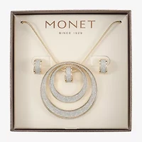 Monet Jewelry Two Tone Pendant Necklace And Huggie Earring Womens 2-pc. Jewelry Set