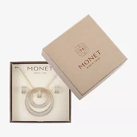 Monet Jewelry Two Tone Pendant Necklace And Huggie Earring Womens 2-pc. Jewelry Set