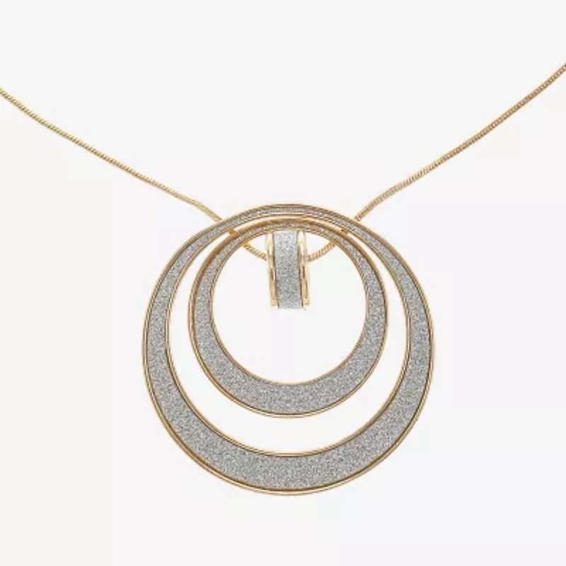 Monet Jewelry Two Tone Pendant Necklace And Huggie Earring Womens 2-pc. Jewelry Set