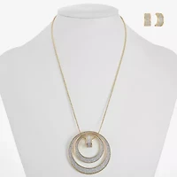 Monet Jewelry Two Tone Pendant Necklace And Huggie Earring Womens 2-pc. Jewelry Set