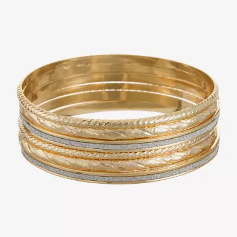 Monet Jewelry Two Tone Bangle Womens 6-pc. Bracelet Set