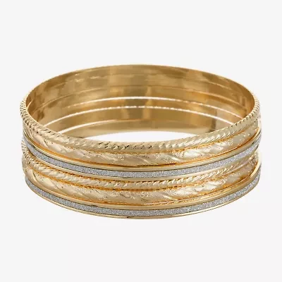 Monet Jewelry Two Tone Bangle Womens 6-pc. Bracelet Set