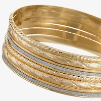Monet Jewelry Two Tone Bangle Womens 6-pc. Bracelet Set