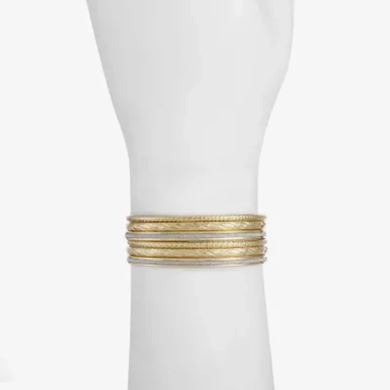 Monet Jewelry Two Tone Bangle Womens 6-pc. Bracelet Set