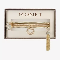 Monet Jewelry Charm Tassel Womens 3-pc. Glass Bracelet Set