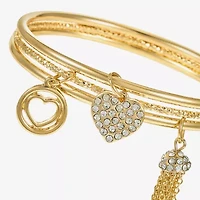 Monet Jewelry Charm Tassel Womens 3-pc. Glass Bracelet Set