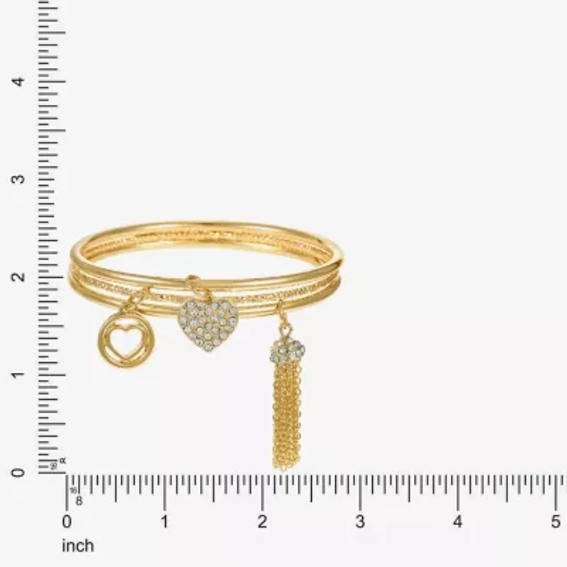 Monet Jewelry Charm Tassel Womens 3-pc. Glass Bracelet Set