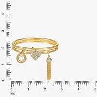 Monet Jewelry Charm Tassel Womens 3-pc. Glass Bracelet Set