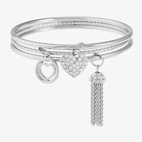Monet Jewelry Charm Tassel Womens 3-pc. Glass Bracelet Set