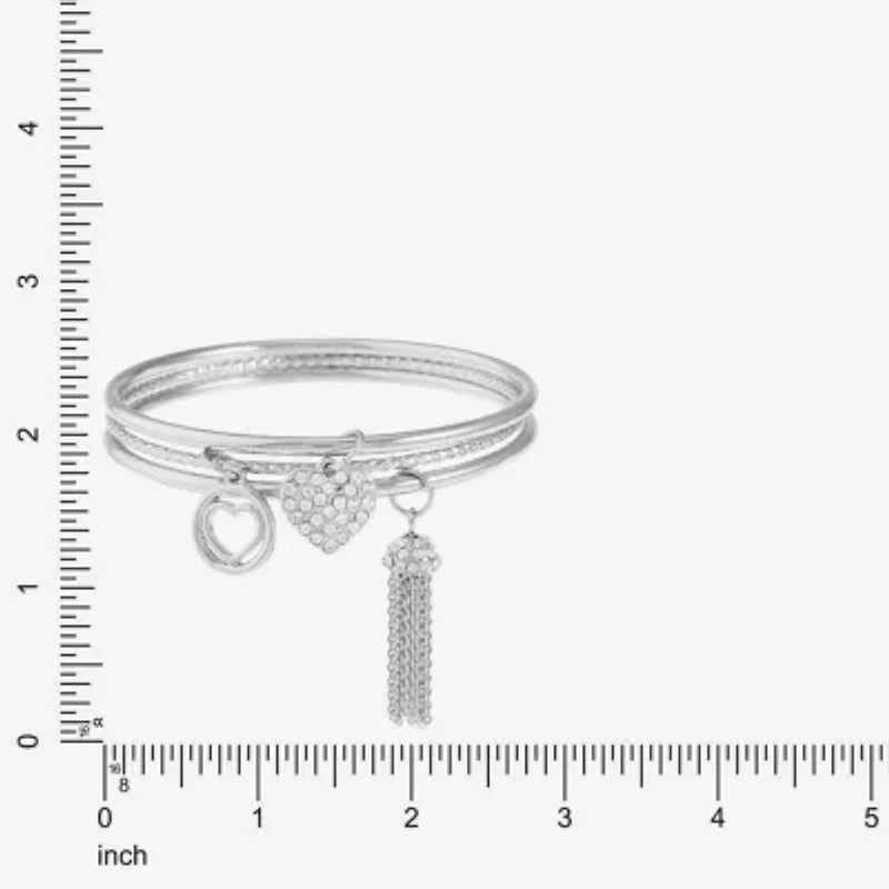Monet Jewelry Charm Tassel Womens 3-pc. Glass Bracelet Set