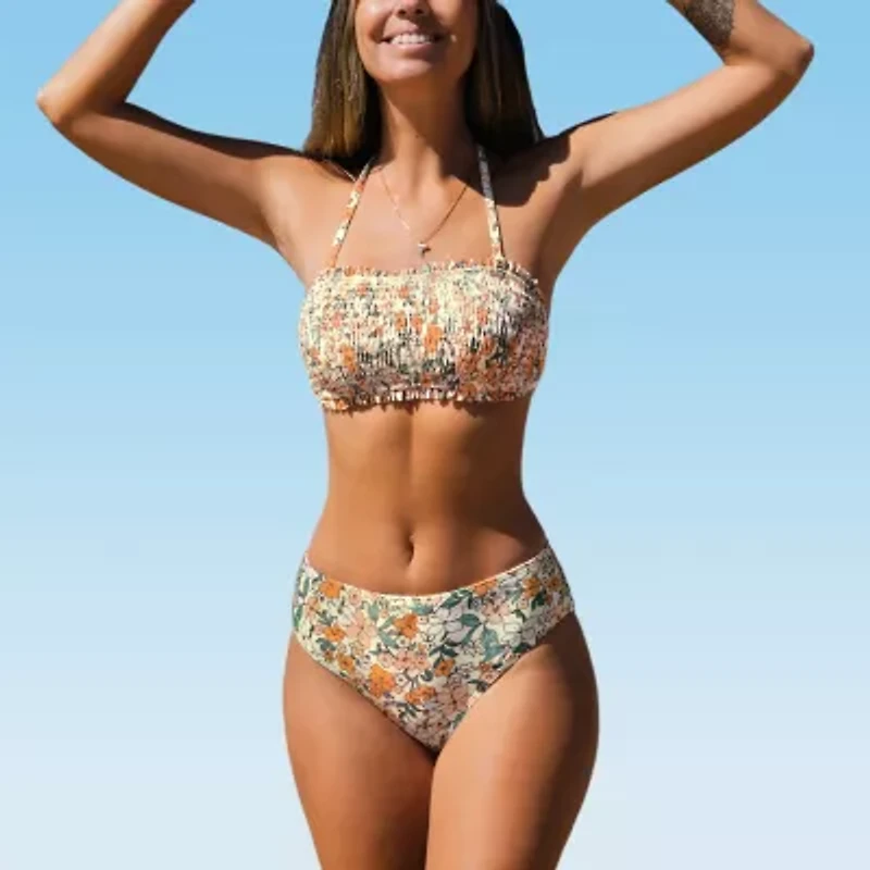 CUPSHE Swimwear Floral Bikini Set